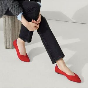 Rothy's Womens The Point II Flats Size W9.5 Point-toe Lollipop Red